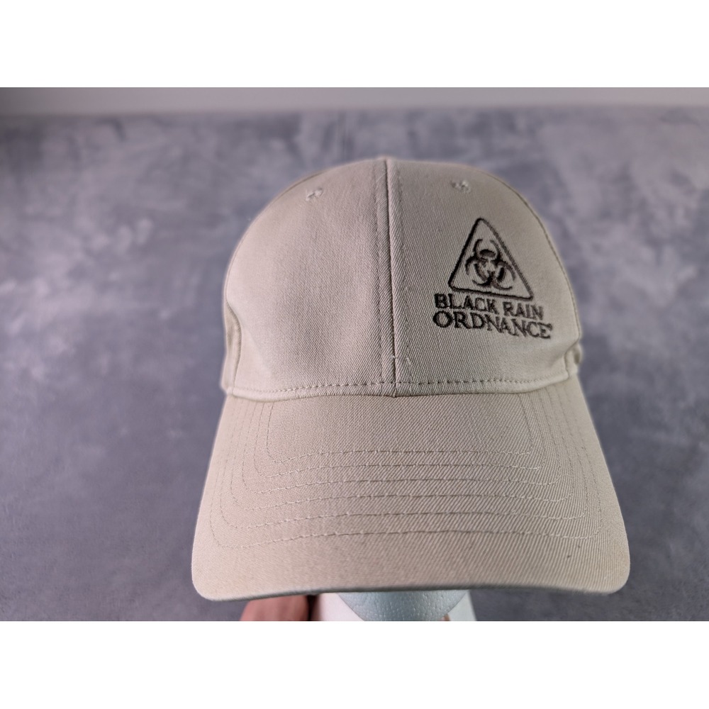 Black Rain Ordnance Tan Baseball Cap Nu-Fit Hat Let It Rain Embroidered L/XL